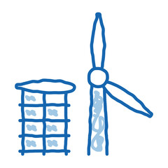 wing of windmill fell away doodle icon hand drawn illustration