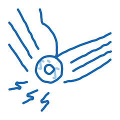 arthritis of elbow doodle icon hand drawn illustration
