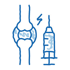 preventive injection for arthritis doodle icon hand drawn illustration