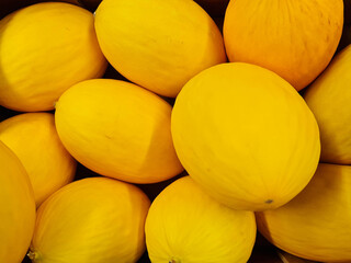 Sweet yellow melon for sale at the market 