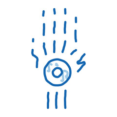 arthritis of wrist doodle icon hand drawn illustration