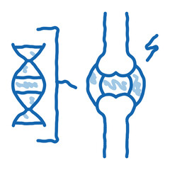 dna blood joint pain doodle icon hand drawn illustration