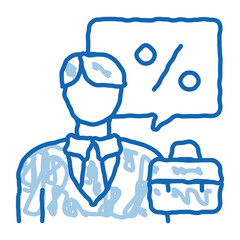 realtor for profit interest doodle icon hand drawn illustration