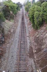 Single rail line leading into infinity