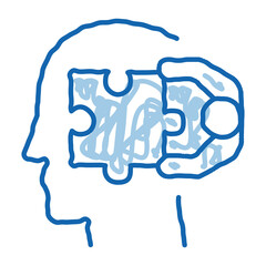 human search engine optimization doodle icon hand drawn illustration