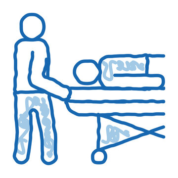 blue outline person helping patient clip art preview