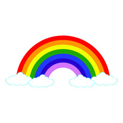 Rainbow with Clouds Illustration Vector Design