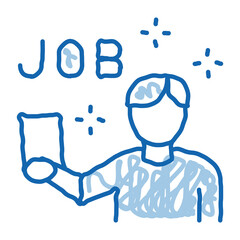 reading job ads doodle icon hand drawn illustration