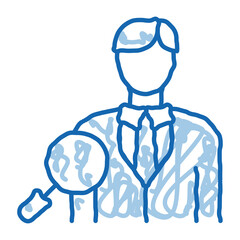 job applicant study doodle icon hand drawn illustration