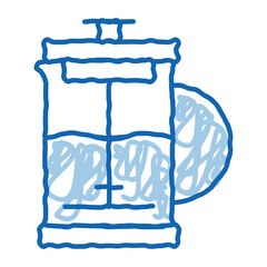 press teapot doodle icon hand drawn illustration