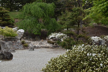Asian stone garden on a spring day
