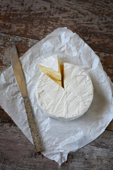 Camembert cheese. Delicious fresh brie cheese.