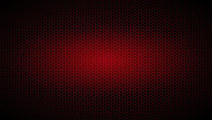 background of hexagons of red color with radiance