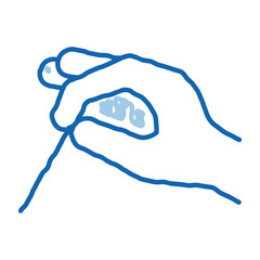 hand making acupuncture doodle icon hand drawn illustration