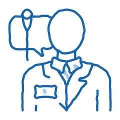 doctor acupuncture specialist doodle icon hand drawn illustration