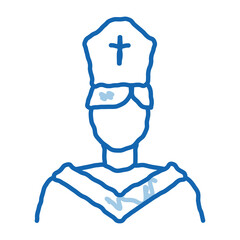 priest preacher doodle icon hand drawn illustration