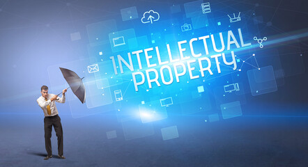 defending with umbrella from cyber attack