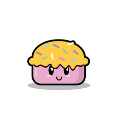 cute food donut sweet dessert kawaii cartoon vector illustration isolated design EPS