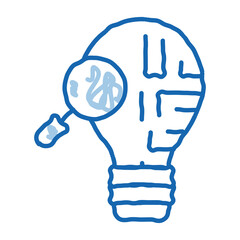 brain savvy research doodle icon hand drawn illustration