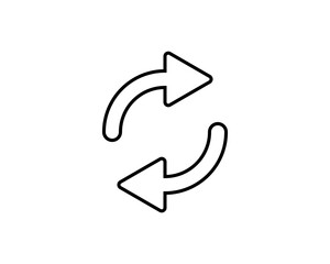double reverse arrow, replace icon, exchange linear sign on white background - editable vector illustration eps10