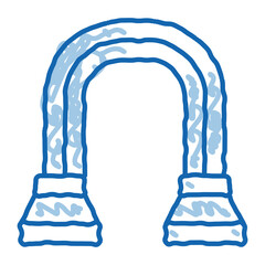 shoulder expander doodle icon hand drawn illustration