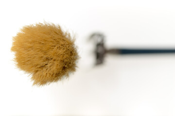 shaving theme - old, used double edged safety razor with old shaving brush
