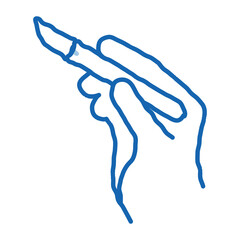 surgeon hand with scalpel doodle icon hand drawn illustration