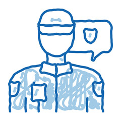 police officer icon vector outline illustration