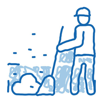 recommend clip art: janitor sweep doodle icon hand drawn illustration