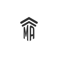 MA initial for law firm logo design - obrazy, fototapety, plakaty