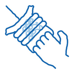 keg with kite rope doodle icon hand drawn illustration