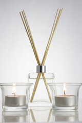 Aromatic diffuser and two candles