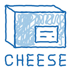 cheese bar doodle icon hand drawn illustration