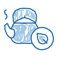 medicinal herbal tea doodle icon hand drawn illustration