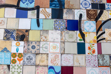 Fototapeta na wymiar Colorful ornamental tiles at Brazil