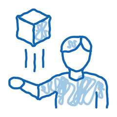virtual reality representative doodle icon hand drawn illustration