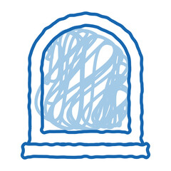 arcuate window doodle icon hand drawn illustration