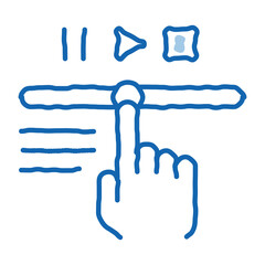 rewind video doodle icon hand drawn illustration
