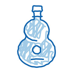 plain wooden guitar doodle icon hand drawn illustration
