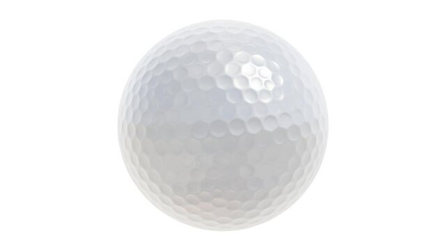 360-degree seamless looping spin realistic 3D animation of the white golf ball rendered in UHD with alpha matte