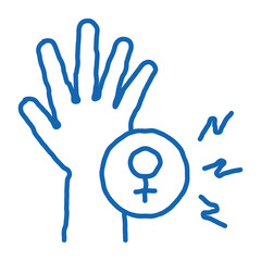 female hand doodle icon hand drawn illustration