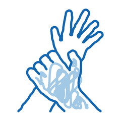 hand hold arm stop hit doodle icon hand drawn illustration