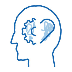 human think about heart health doodle icon hand drawn illustration