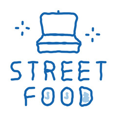 Fototapeta premium street food container doodle icon hand drawn illustration