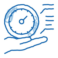 time holding hand doodle icon hand drawn illustration