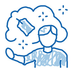 human dream label price doodle icon hand drawn illustration