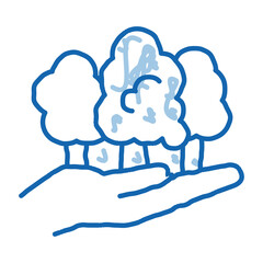 forest safe doodle icon hand drawn illustration