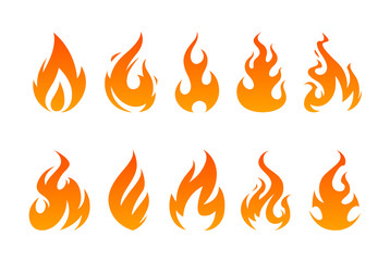 set of fire flames