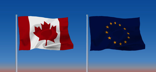 カナダとEUの旗