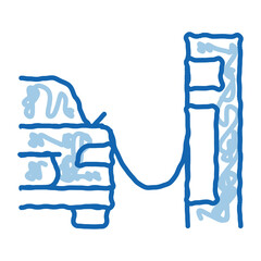 refueling car doodle icon hand drawn illustration